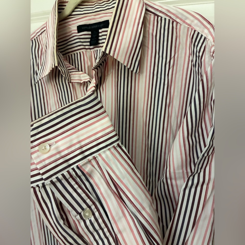 Express Design Studio Button-Down Dress Shirt Size XL Modern Fit Stretch Men’s!